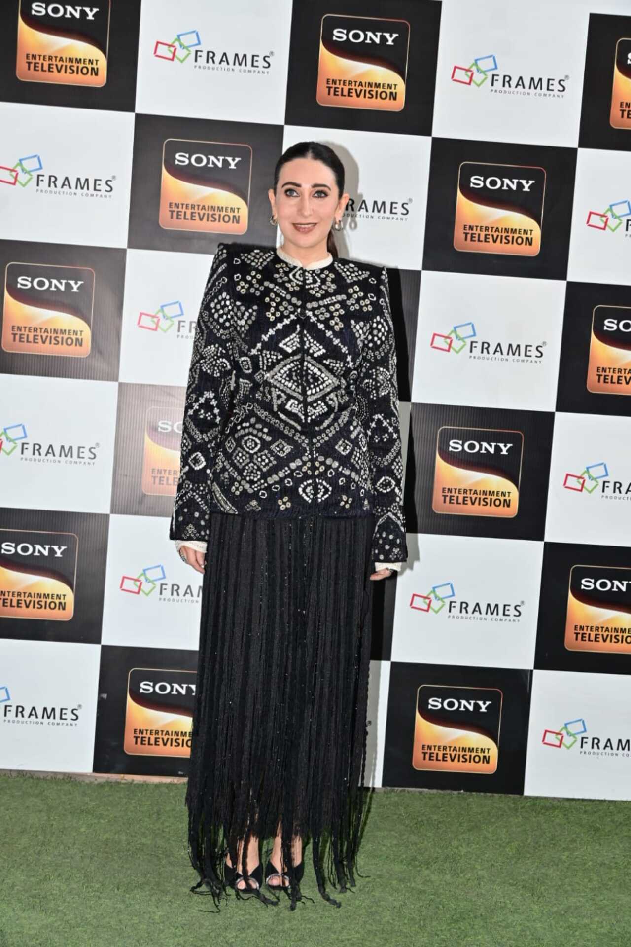 Karisma Kapoor was spotted on the sets of India's Best Dancer in a black ensemble. Karisma Kapoor was spotted on the sets of India's Best Dancer in a black ensemble.